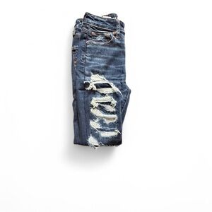 american eagle distressed denim ripped skinny jeans